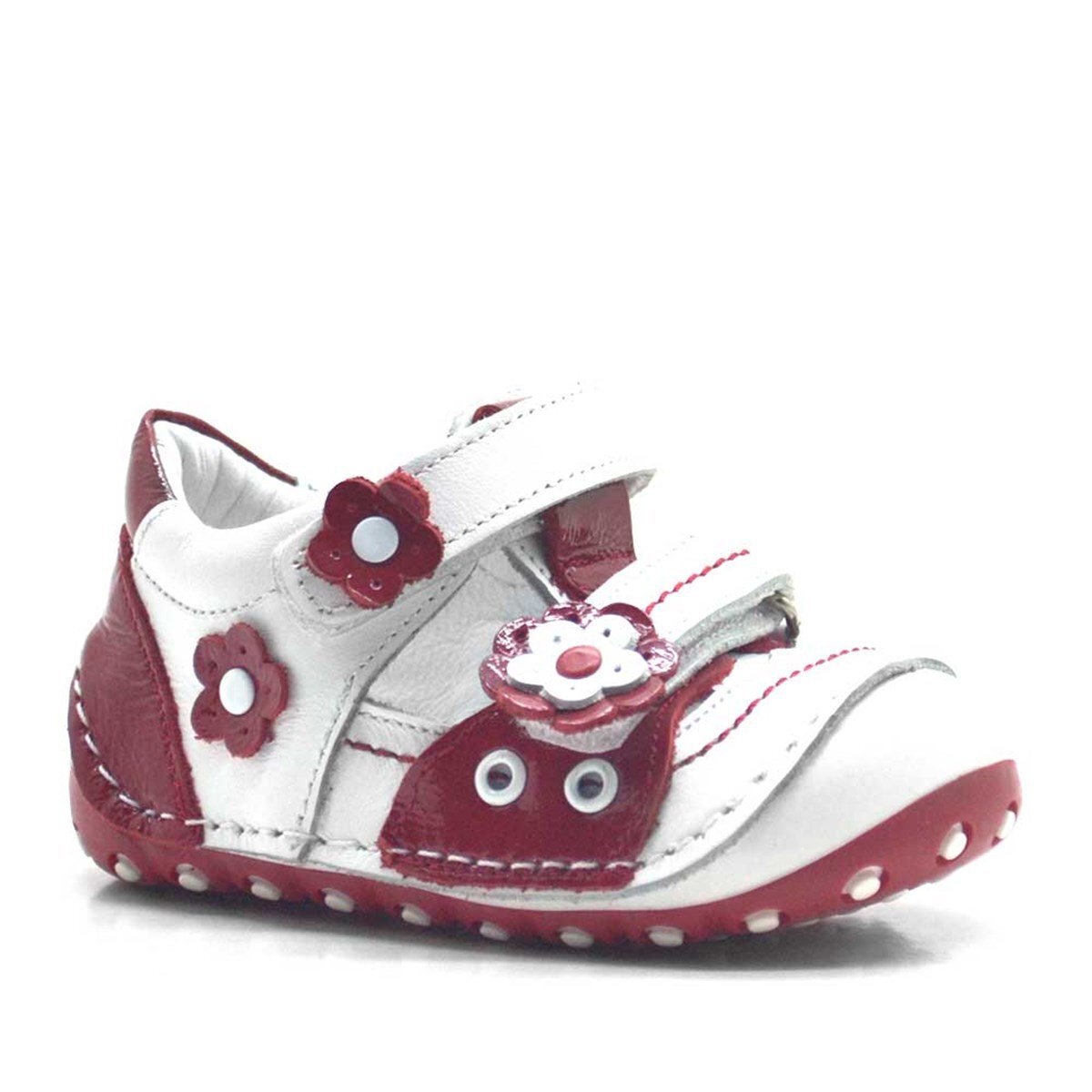 Nino Genuine Leather Red Velcro Summer First Steps Shoes - 1