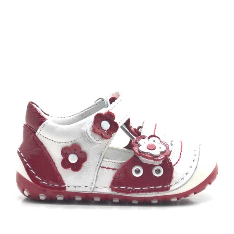 Nino Genuine Leather Red Velcro Summer First Steps Shoes - 2