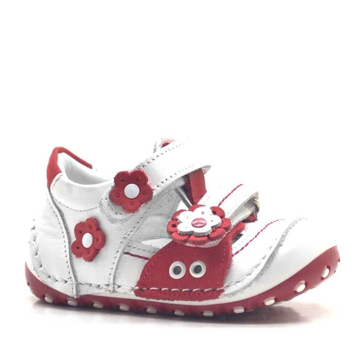 Nino Genuine Leather Red Velcro Summer First Steps Shoes - 1