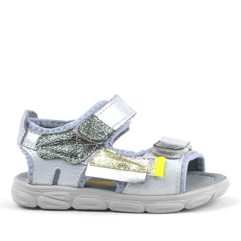 Rakerplus Genuine Leather Silver Grey Shiny Kids' Sandals - 2