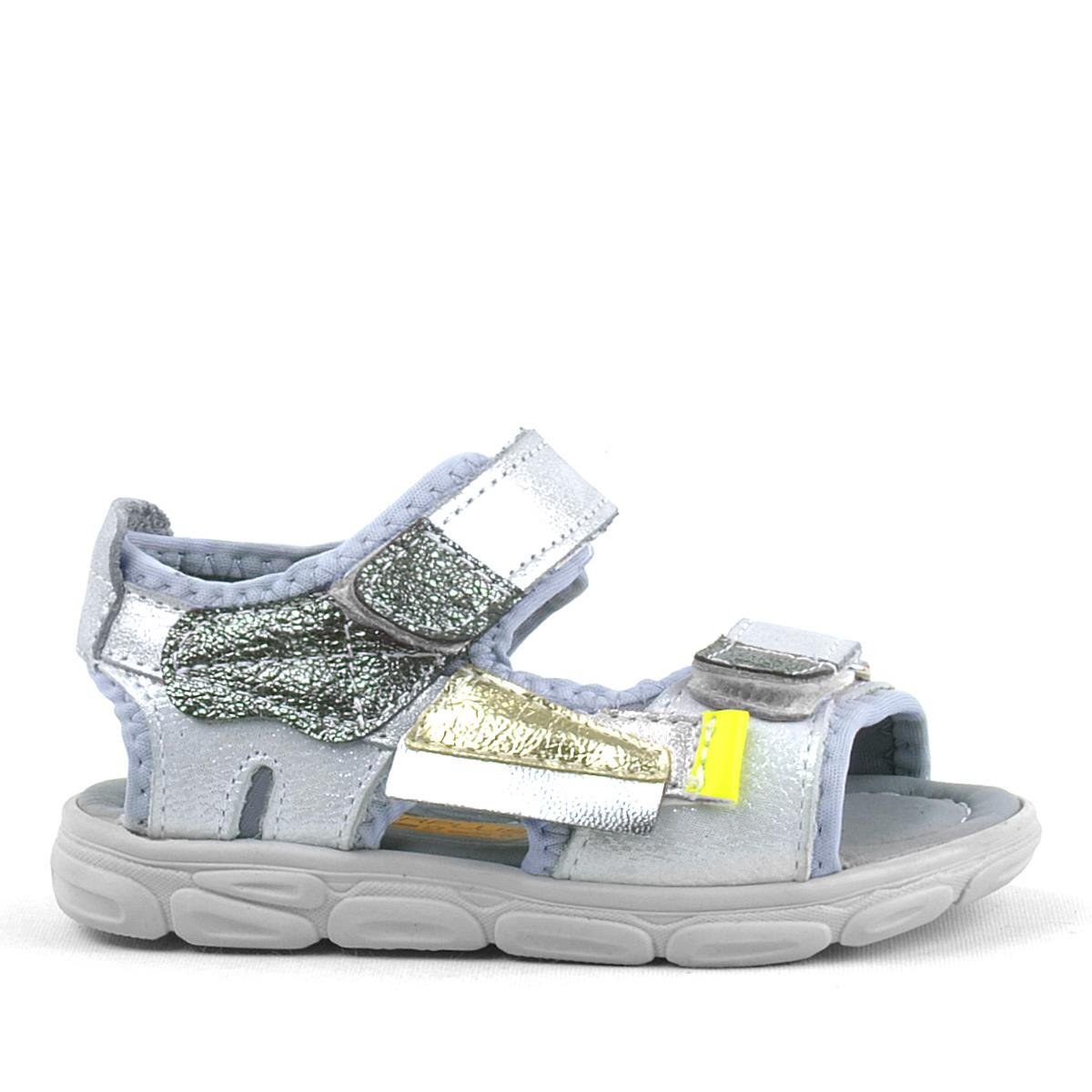 Rakerplus Genuine Leather Silver Grey Shiny Kids' Sandals - 2