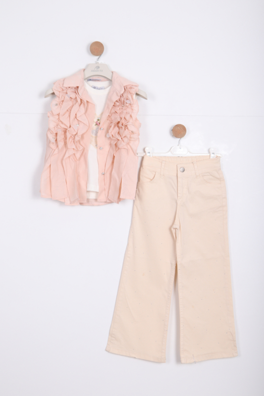 girls top and bottom set 6-10 years old 30055 - Hamada Tex