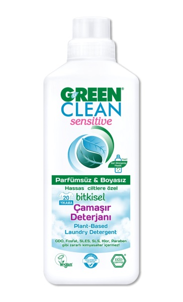 منظف ​​الغسيل العشبي الأخضر النظيف للبشرة الحساسة الخالي من العطور 1000 مل - Green Clean