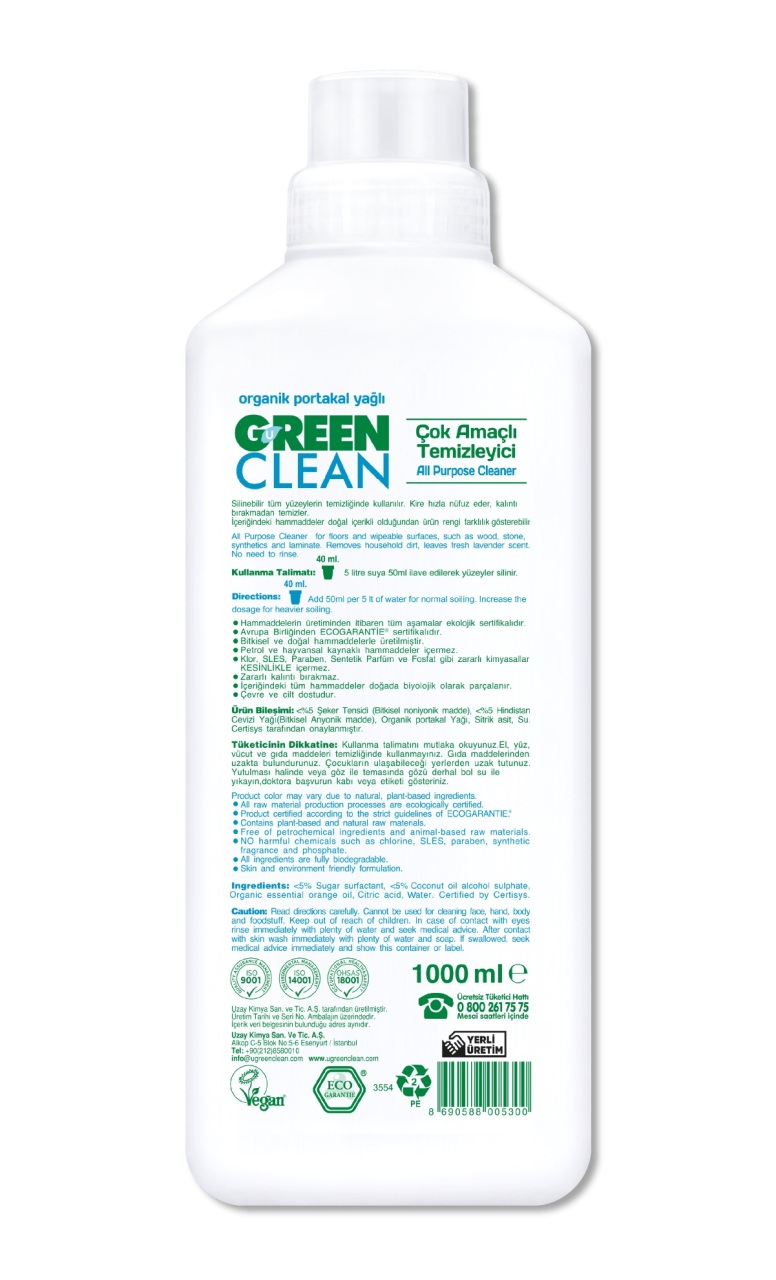 Green Clean Bitkisel Çok Amaçlı Temizleyici 1000 ml - 2