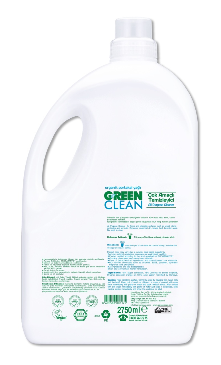 Green Clean Bitkisel Çok Amaçlı Temizleyici 2750 ml - 2