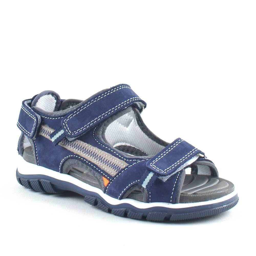 Hakiki Deri Lacivert Cırtlı Erkek Çocuk Outdoor Sandalet - 1