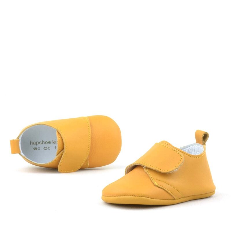 حذاء أطفال من الجلد الطبيعي بشريط فيلكرو أصفر من بوبا - 5