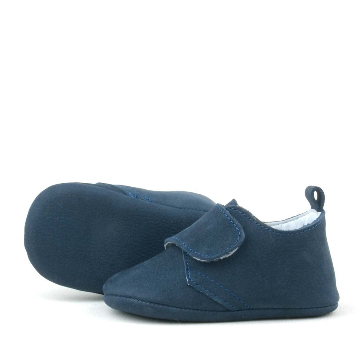 حذاء بوت للأطفال من الجلد الطبيعي باللون الأزرق الداكن مزود بشريط فيلكرو من بوبا - 6