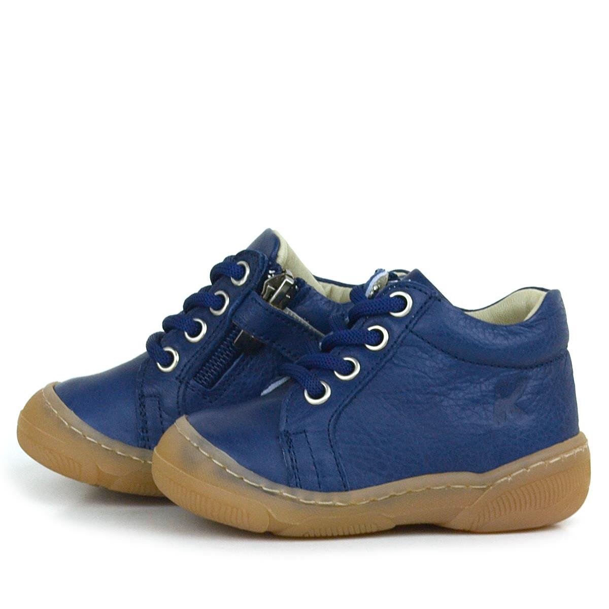 حذاء أطفال أزرق داكن بسحاب من الجلد الطبيعي الناعم تشريحيًا - 5