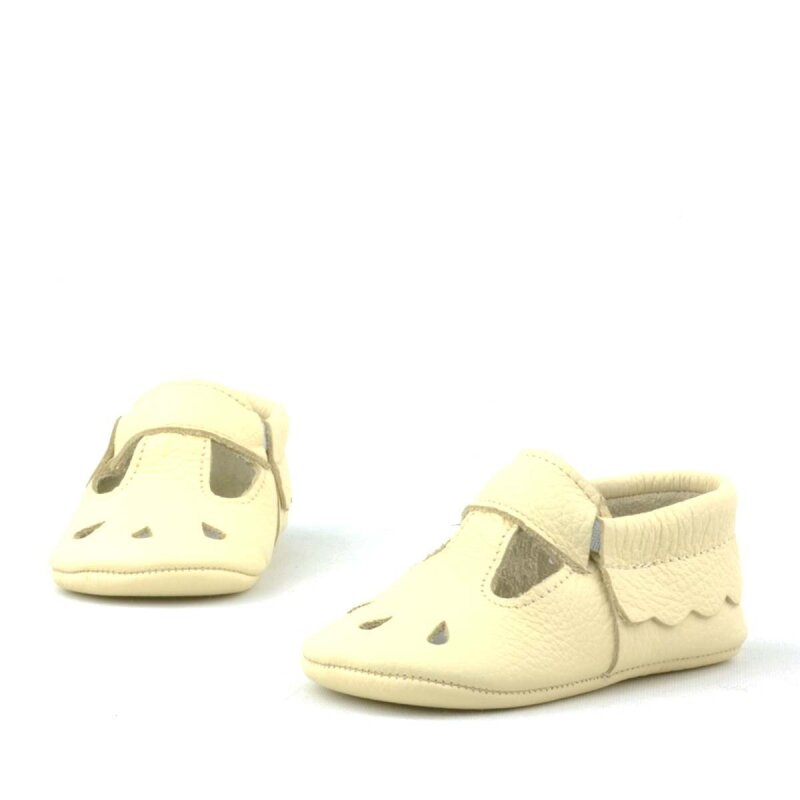 حذاء بابلز بيبي مرن من الجلد الطبيعي باللون البيج - 5