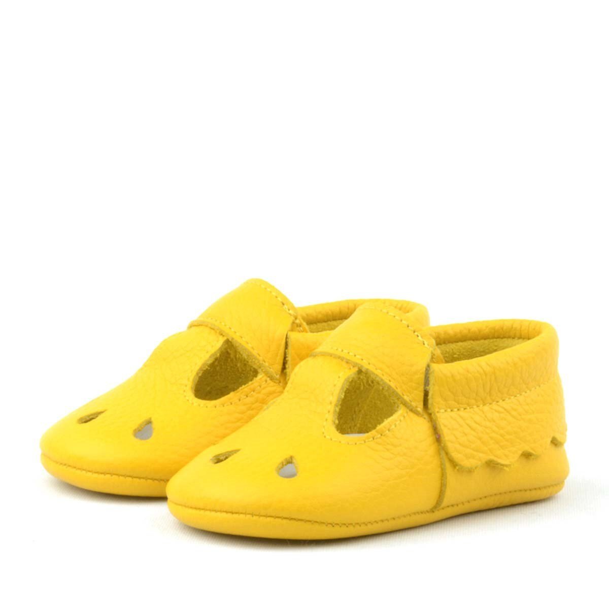 حذاء أطفال مطاطي من الجلد الطبيعي باللون الأصفر من Bubbles - 4