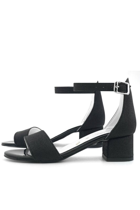 حذاء ليلو الأسود اللامع ذو الحزام الواحد للبنات بكعب عالٍ للسهرات - 5