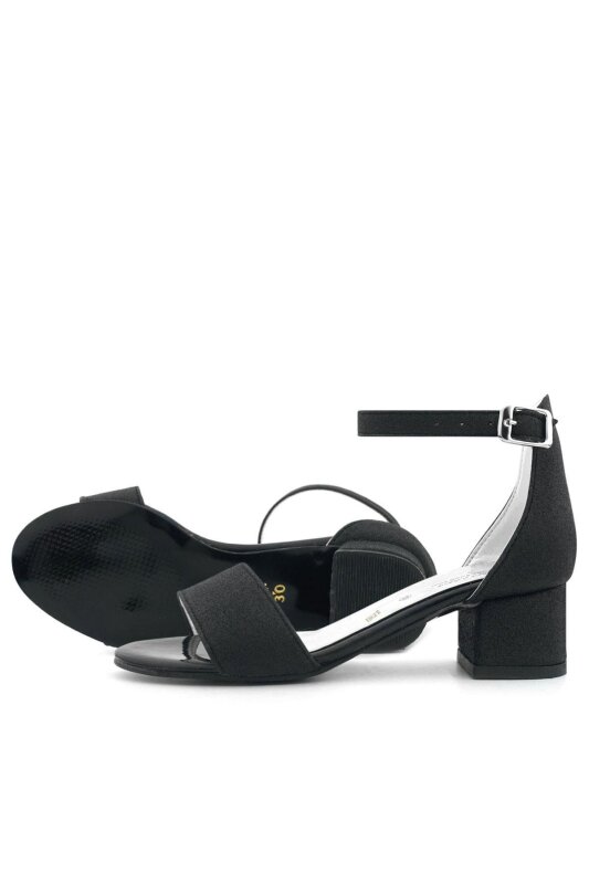 حذاء ليلو الأسود اللامع ذو الحزام الواحد للبنات بكعب عالٍ للسهرات - 6