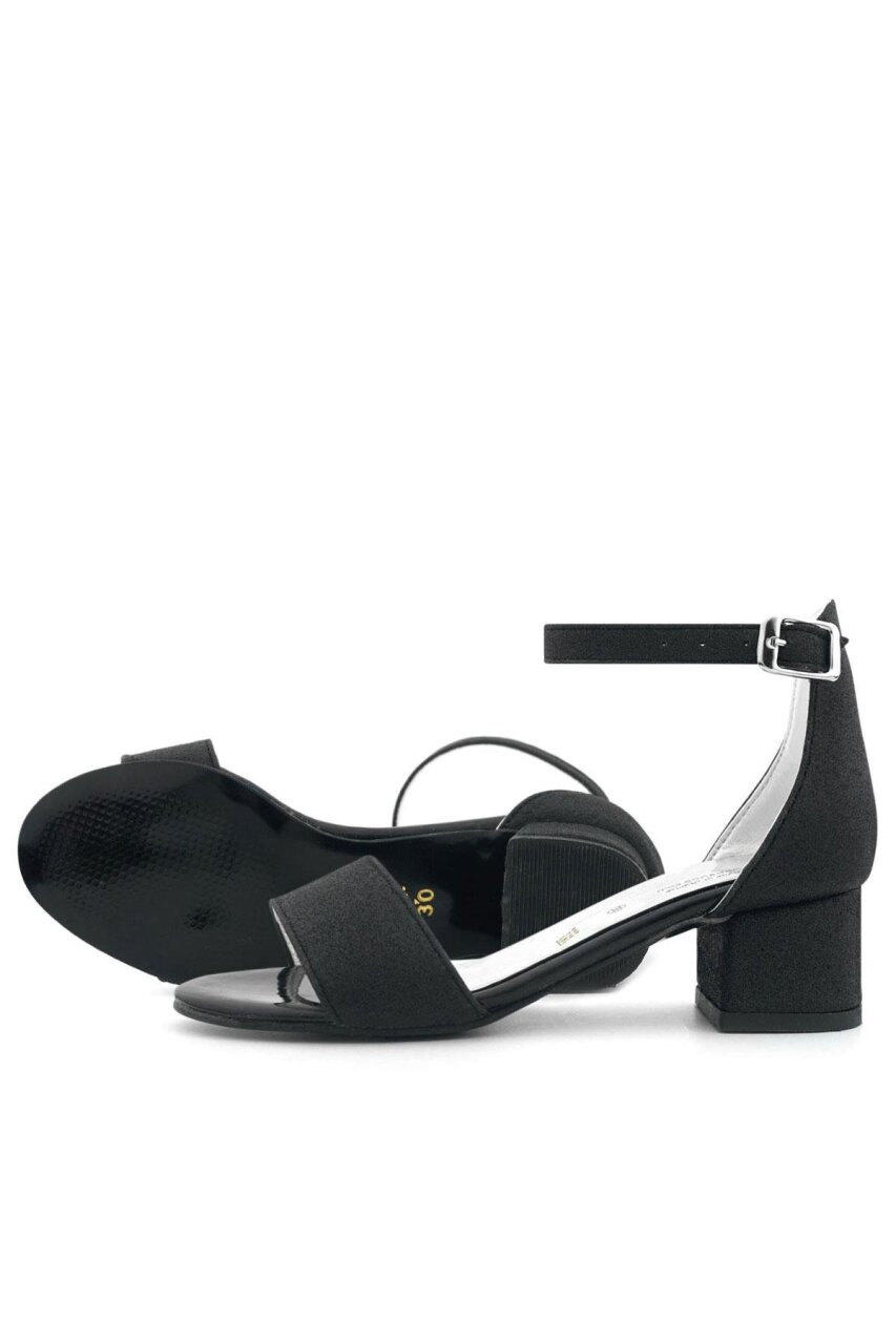 حذاء ليلو الأسود اللامع ذو الحزام الواحد للبنات بكعب عالٍ للسهرات - 6