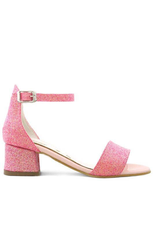 حذاء سهرة بحزام واحد من ليلو برّاق باللون الوردي الفوشيا للبنات بكعب عالٍ - 2