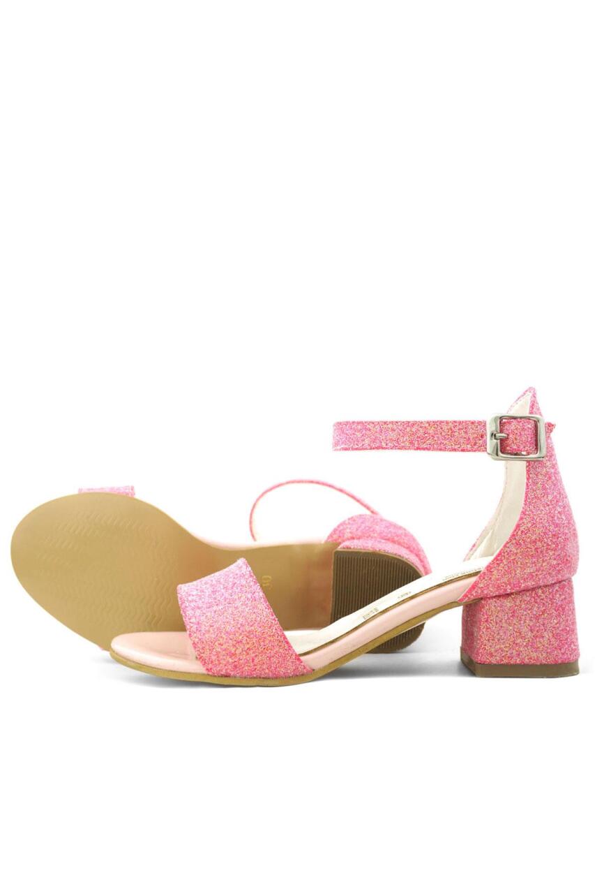حذاء سهرة بحزام واحد من ليلو برّاق باللون الوردي الفوشيا للبنات بكعب عالٍ - 6