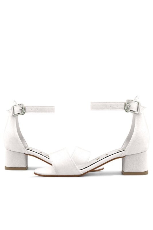 حذاء ليلو أبيض لامع بحزام واحد للبنات بكعب عالٍ للسهرات - 8