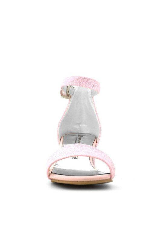 حذاء ليلو الوردي اللامع ذو الحزام الواحد للبنات بكعب عالٍ في المساء - 4