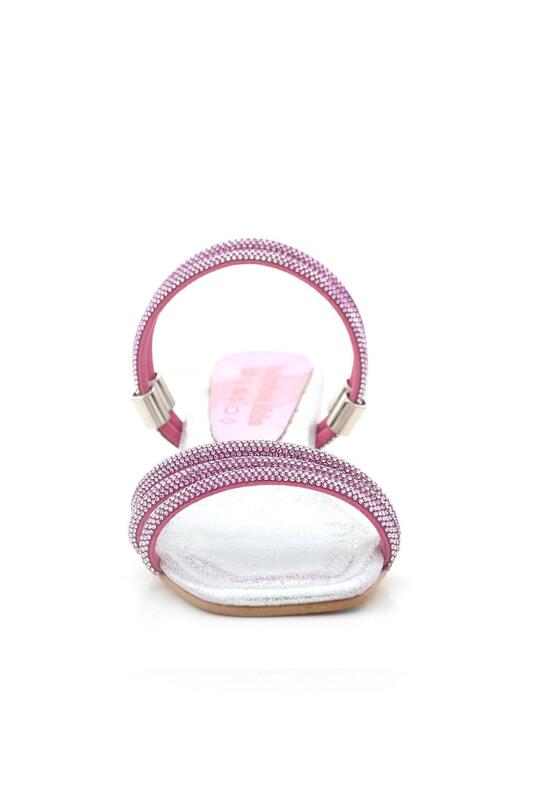 نعال جودي بينك سيلفر ستونيد للبنات بكعب عالٍ - 4