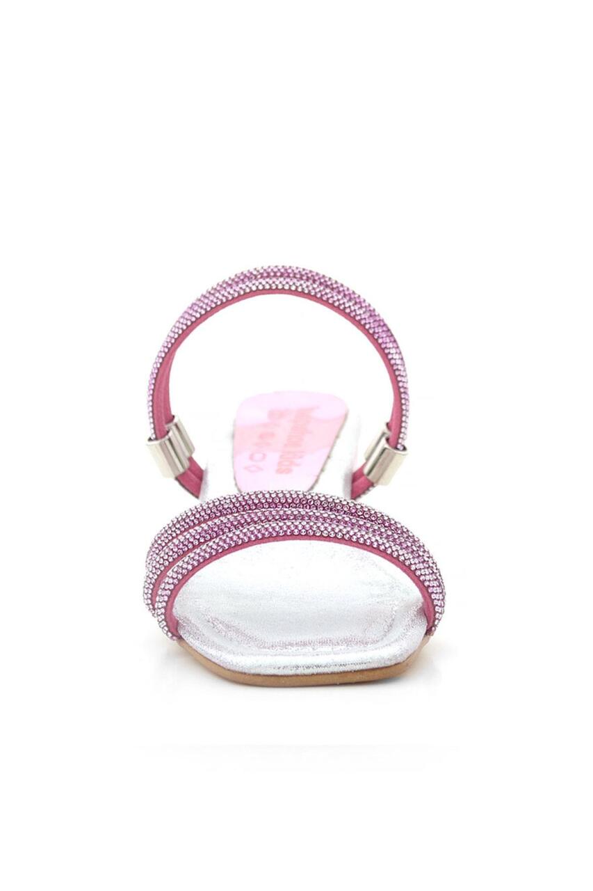 نعال جودي بينك سيلفر ستونيد للبنات بكعب عالٍ - 4