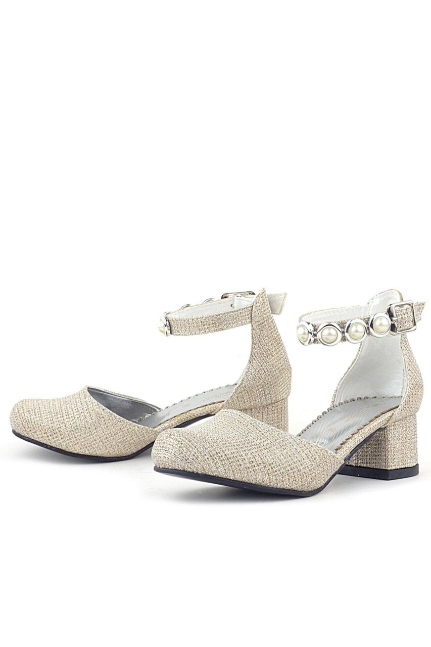 حذاء ميريدا الذهبي اللامع ذو الكعب العالي للبنات - 4