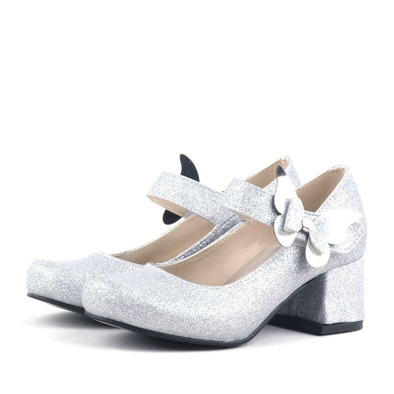 حذاء وينكس سيلفر سباركلينج باترفلاي للبنات بكعب عالٍ - 5