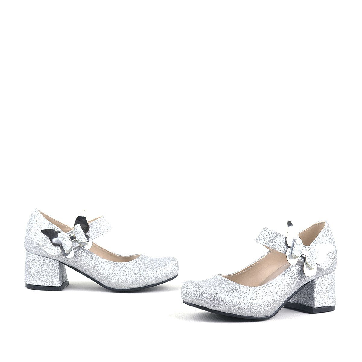 حذاء وينكس سيلفر سباركلينج باترفلاي للبنات بكعب عالٍ - 6