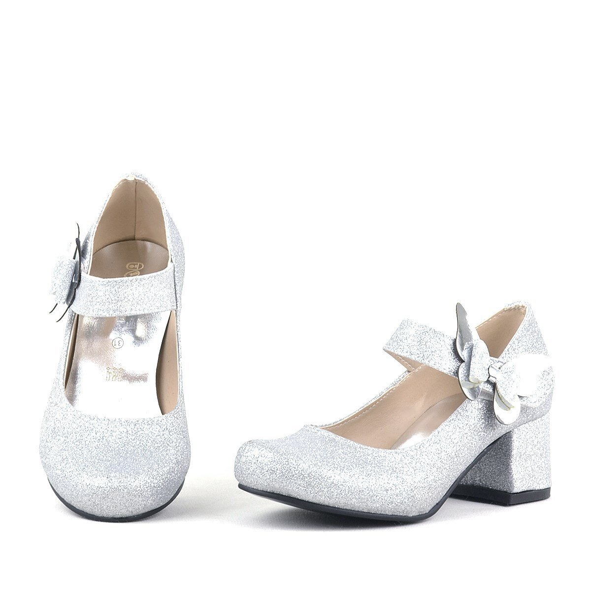 حذاء وينكس سيلفر سباركلينج باترفلاي للبنات بكعب عالٍ - 7