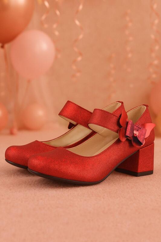 حذاء وينكس الأحمر اللامع ذو الكعب العالي للفتيات - hapshoe kids