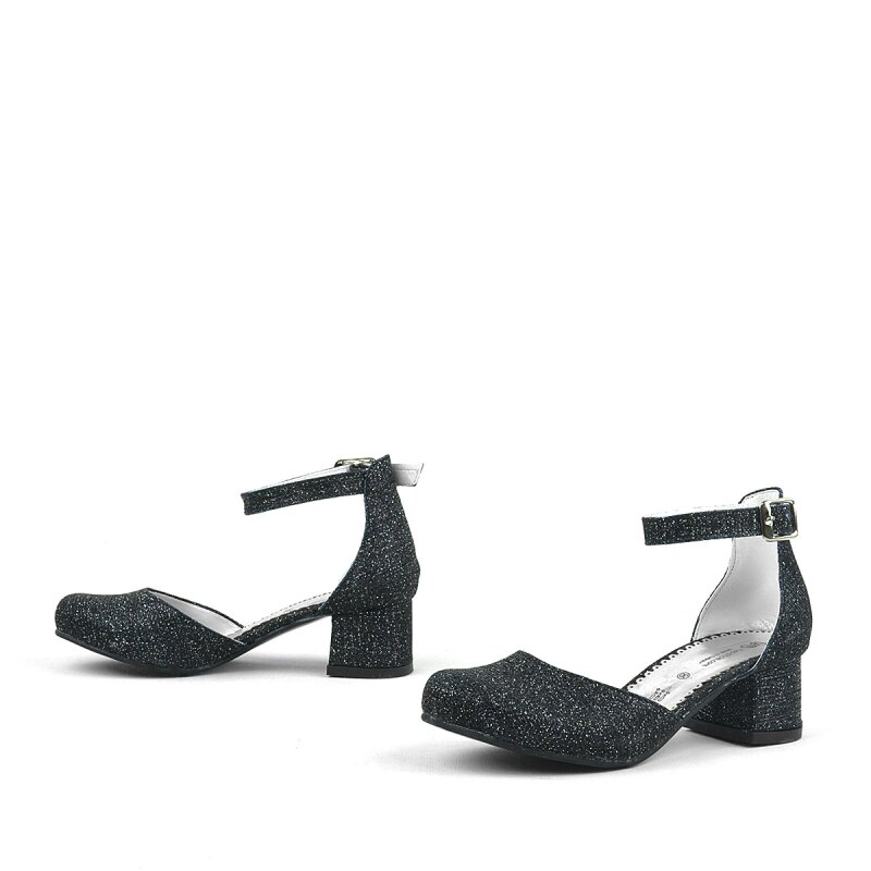 حذاء ميريدا الأسود اللامع ذو الكعب العالي للبنات - 6