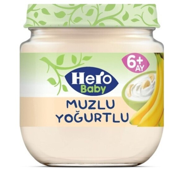 هيرو بيبي - برطمان طعام بنكهة الموز والزبادي - 120 جرام - Hero Baby