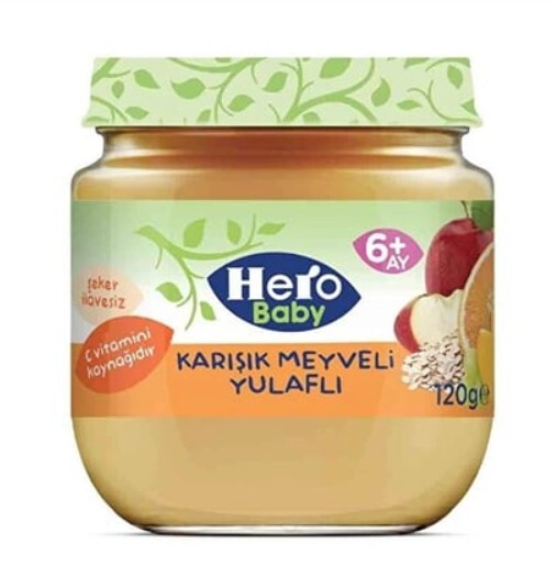 Hero Baby Karışık Meyveli Yulaflı Kavanoz Mama 120 Gr - 1