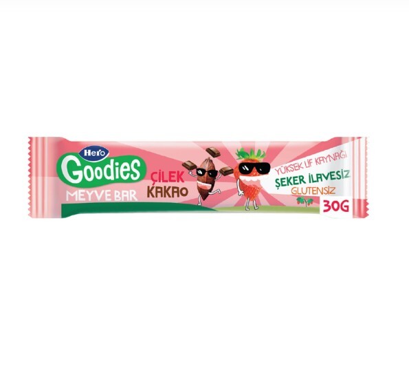 Hero Goodies Çilek Kakao Meyve Bar 30 Gr - 1