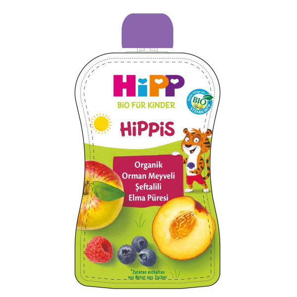 هيب، هريس فاكهة الغابة العضوية، الخوخ والتفاح، 100 غرام - 2