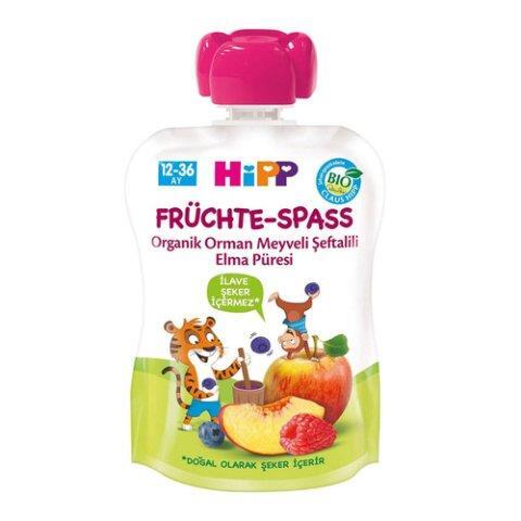 Hipp Organik Orman Meyveli Şeftalili Elma Püresi 100 Gr - 1