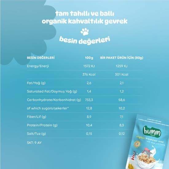 Humm Organik Tam Tahıllı ve Ballı Kahvaltılık Gevrek 80 Gr - 5