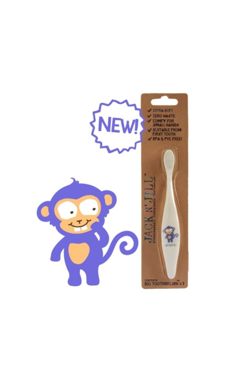 فرشاة أسنان جاك وجيل الطبيعية على شكل قرد - 1