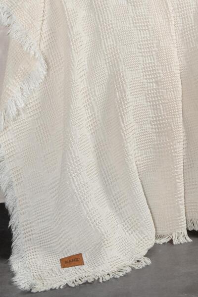 بطانية كانز بيبي من قماش الوافل المطرز Knz-021 Little Heart - 3