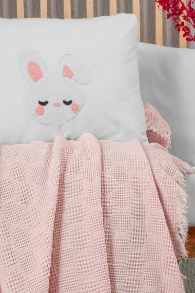 كانز بيبي وافل موسلين مطرز بيكيه Knz-021 Bunbun - 2