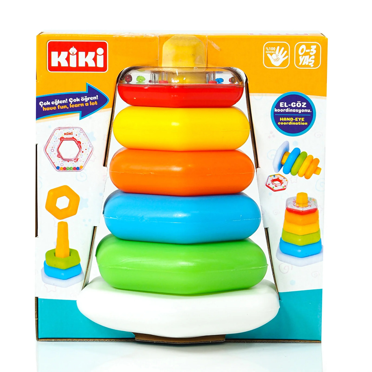 Kiki Renkli Altıgen Halkalar Çıngıraklı AE-1510 - 1