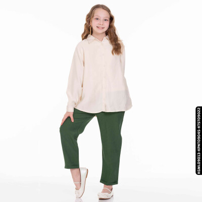 Kız Ağaçlı Gömlek 8-14 Yaş 34429 Kgml09013 - xo kids