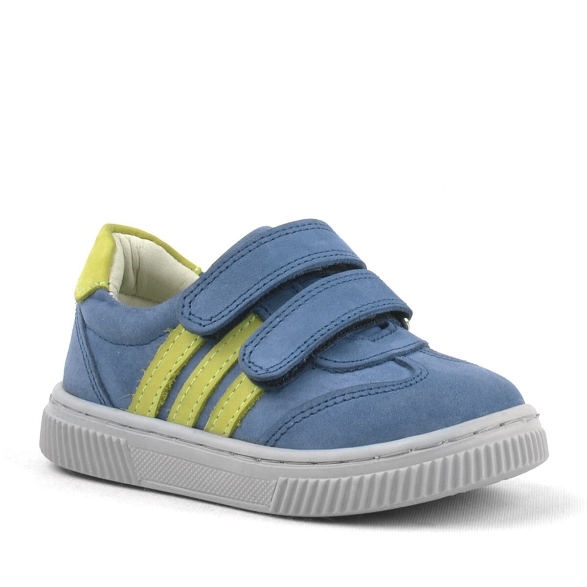Rakerplus Paw Hakiki Deri Mavi Cırtlı Bebek Spor Ayakkabı Sneaker - 1