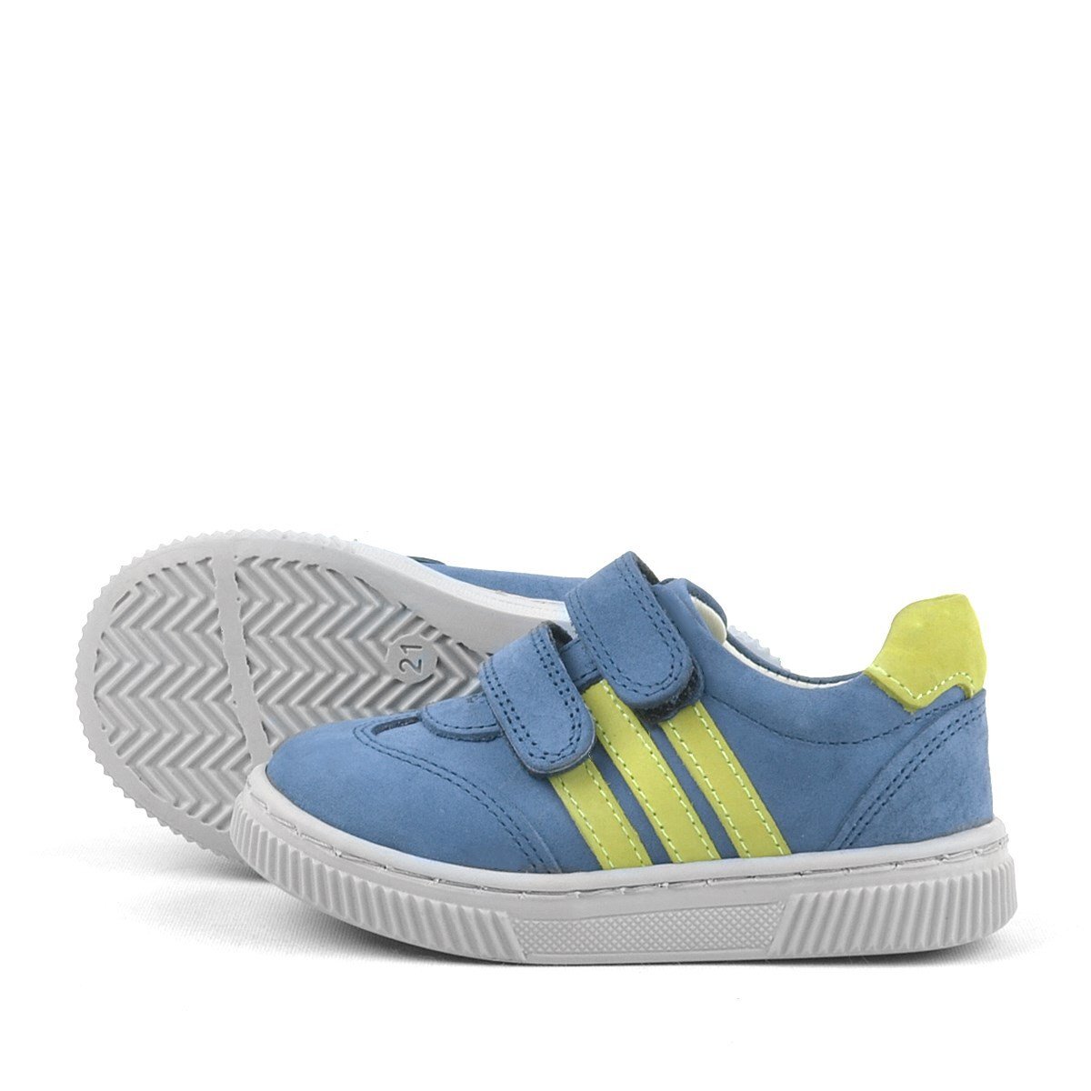 Rakerplus Paw Hakiki Deri Mavi Cırtlı Bebek Spor Ayakkabı Sneaker - 5