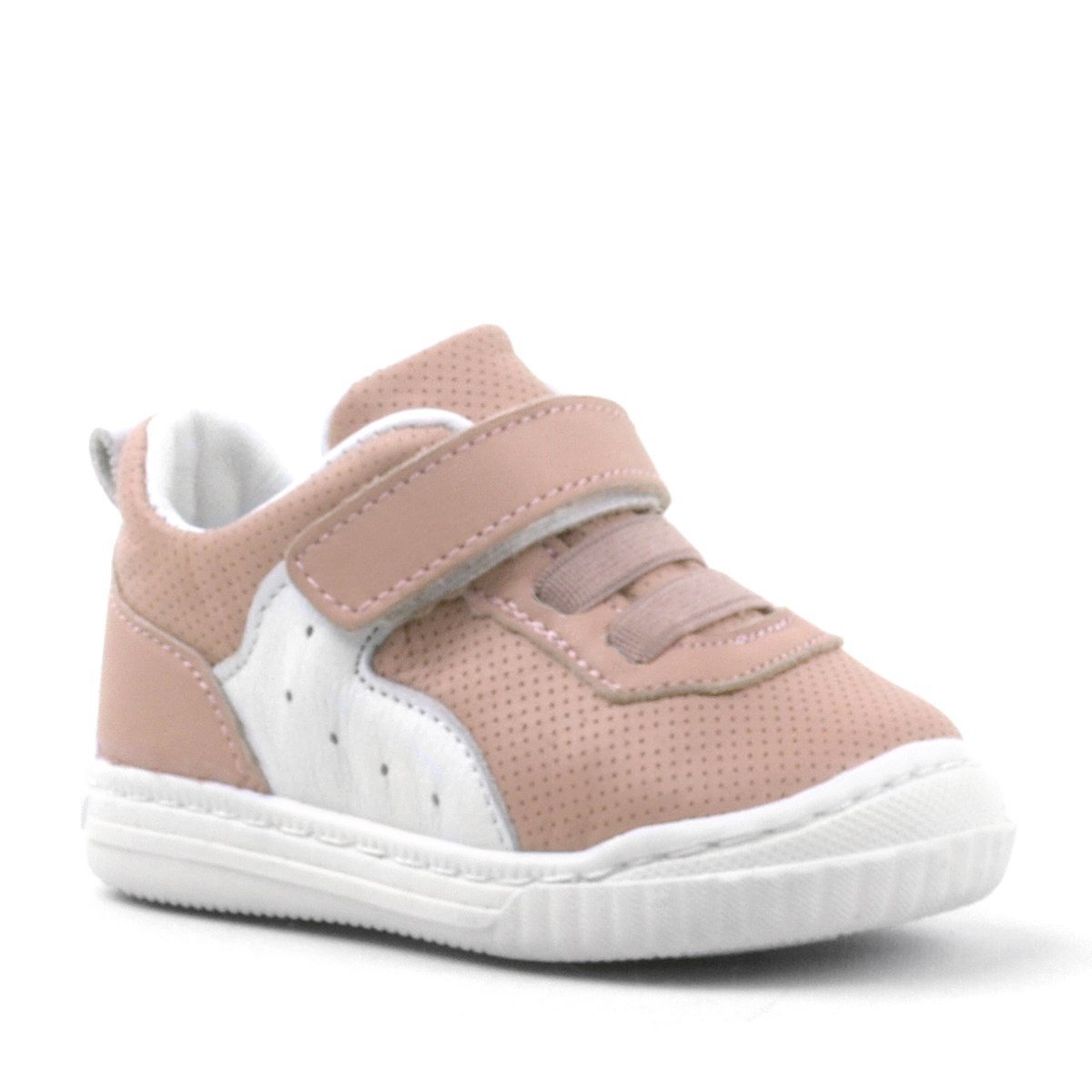 Rakerplus Pup Hakiki Deri Pembe Cırtlı Lastikli Bebek Sneaker - 1