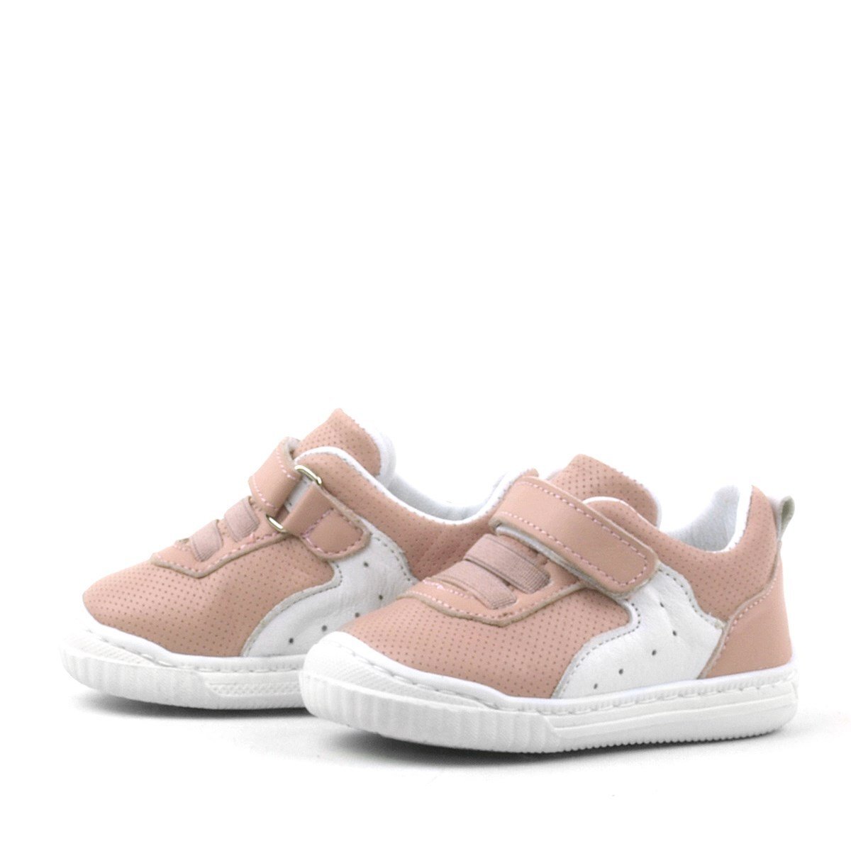 Rakerplus Pup Hakiki Deri Pembe Cırtlı Lastikli Bebek Sneaker - 4