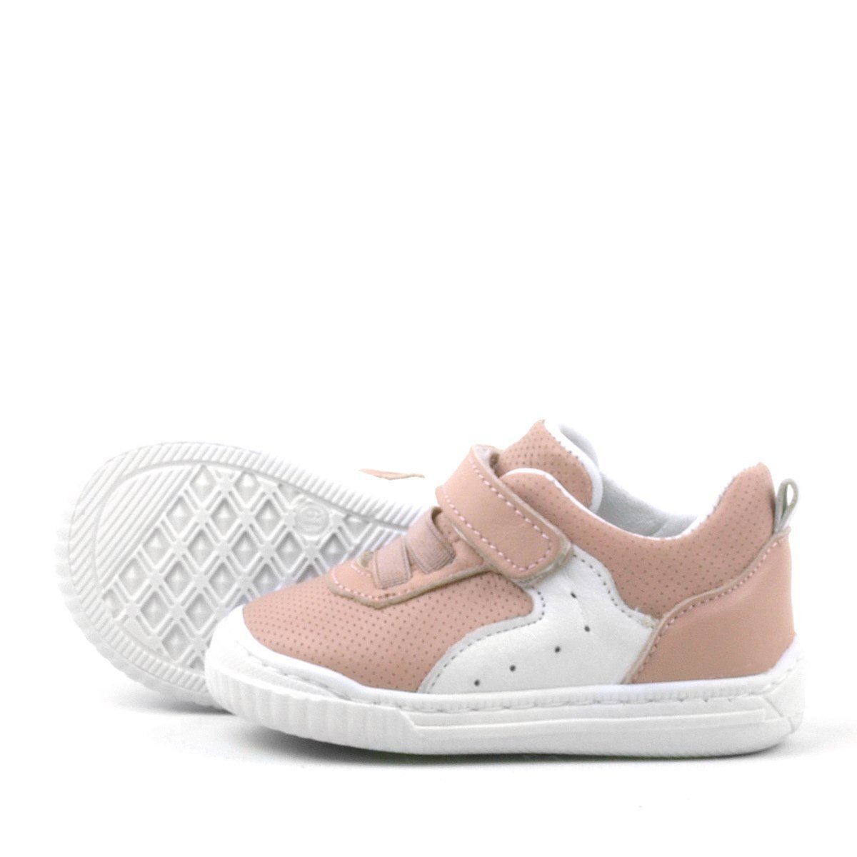 Rakerplus Pup Hakiki Deri Pembe Cırtlı Lastikli Bebek Sneaker - 5
