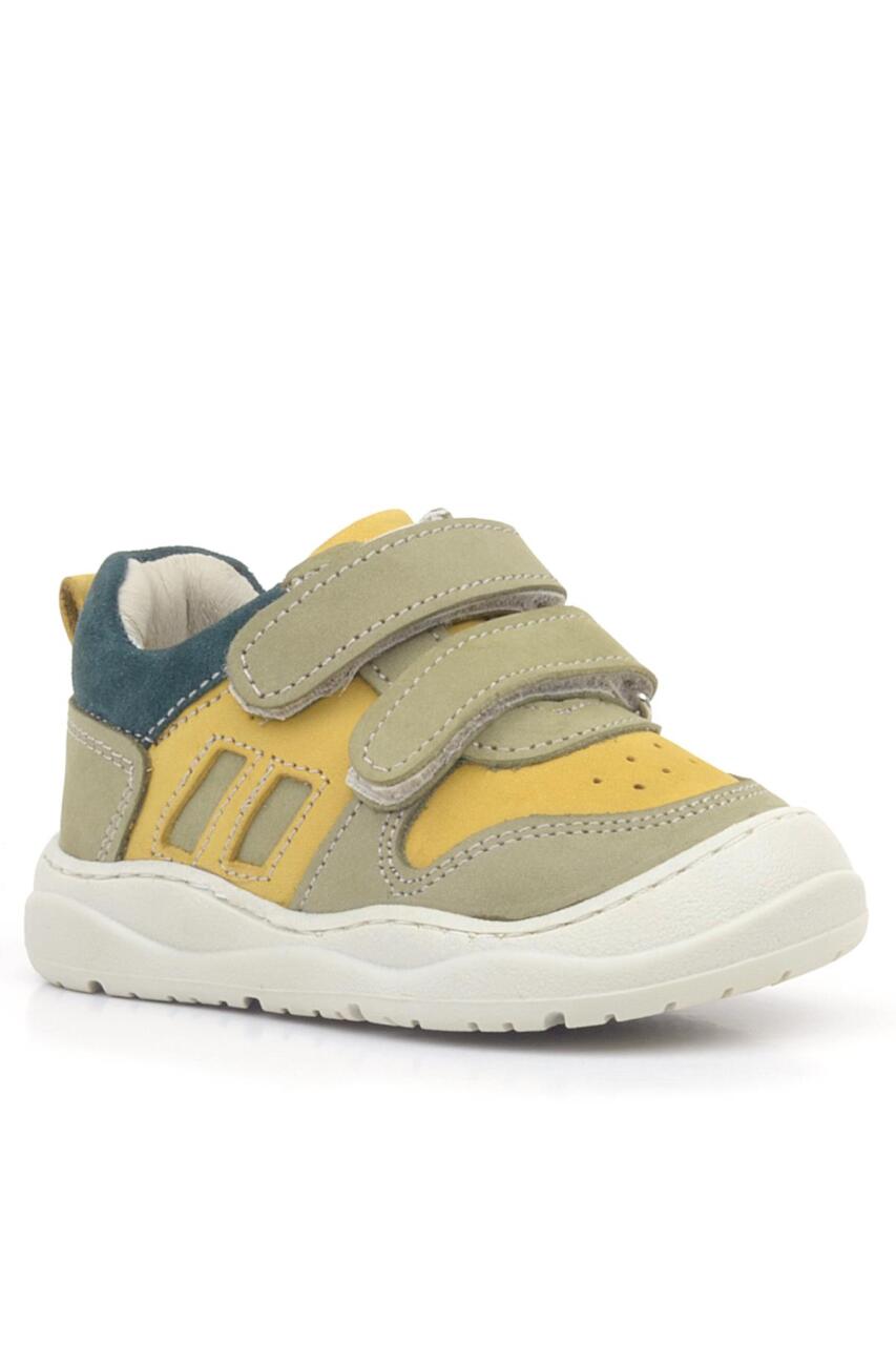 Rakerplus Schaggy Hakiki Deri Sarı Yeşil Bebek Spor Ayakkabı - 1