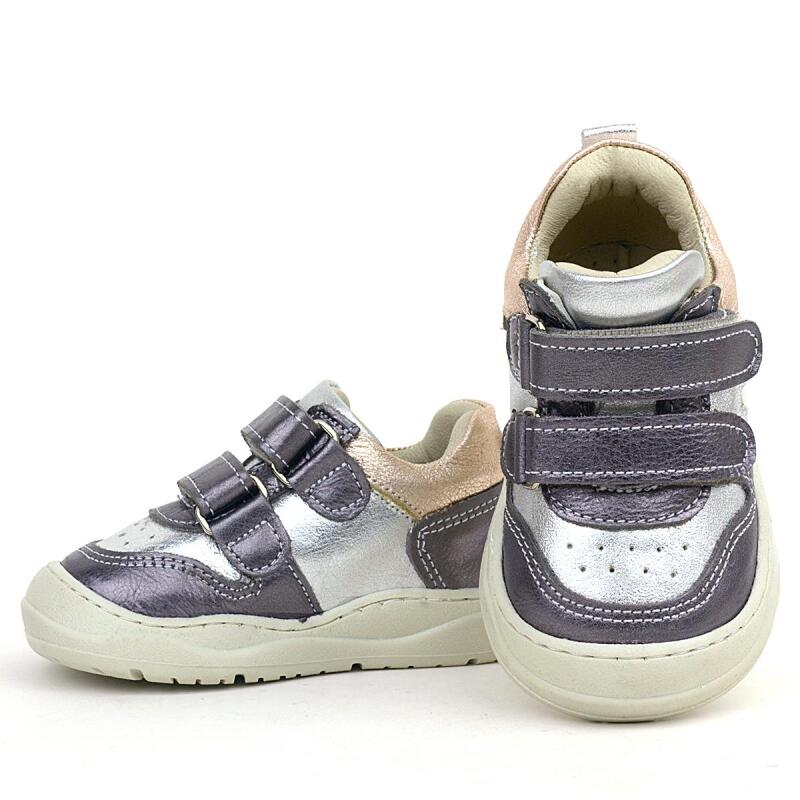 Rakerplus Schaggy Hakiki Deri Platin Gümüş Bebek Spor Ayakkabı - 7