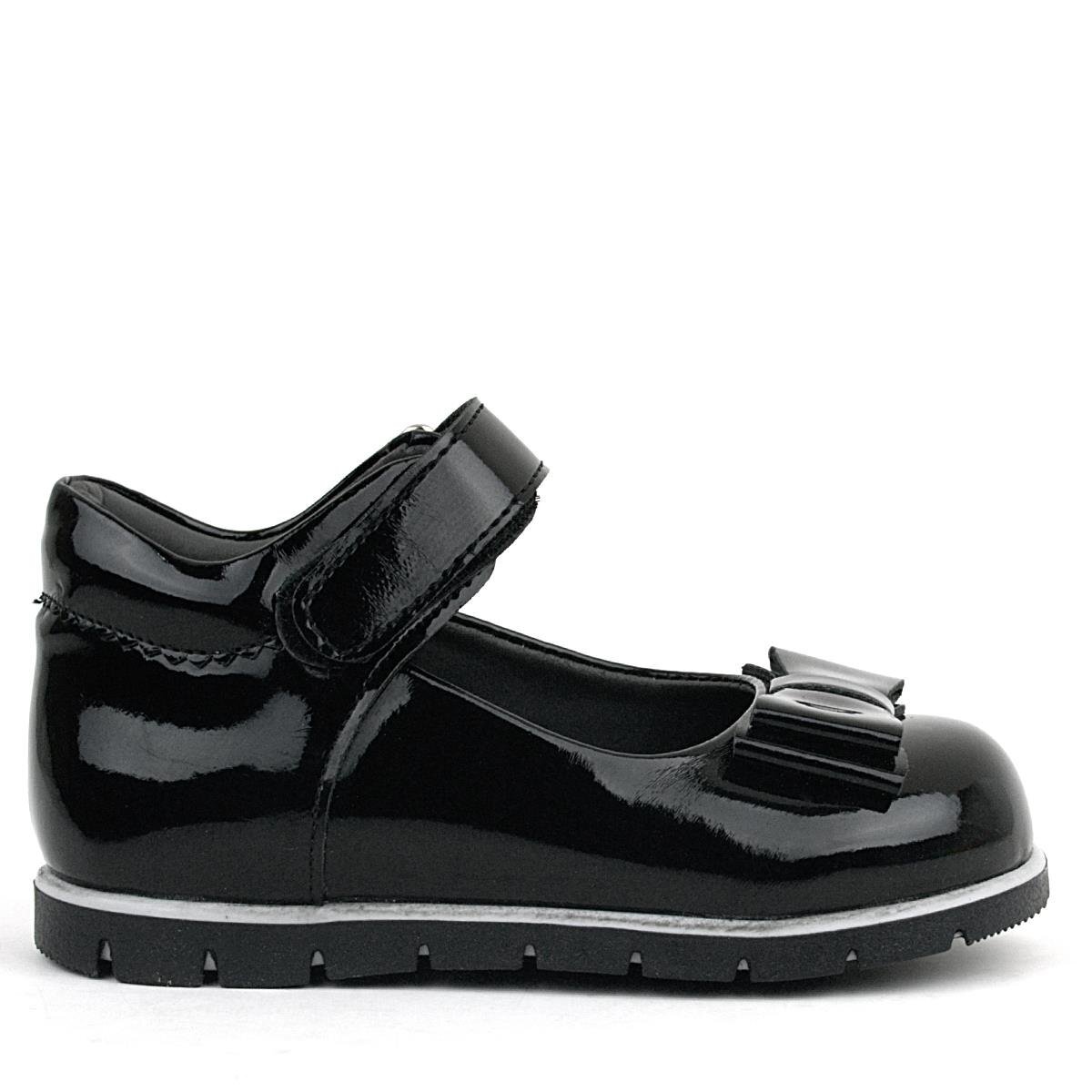 Rakerplus Siyah Rugan Fiyonklu Kız Bebek Babet Ayakkabı - 2