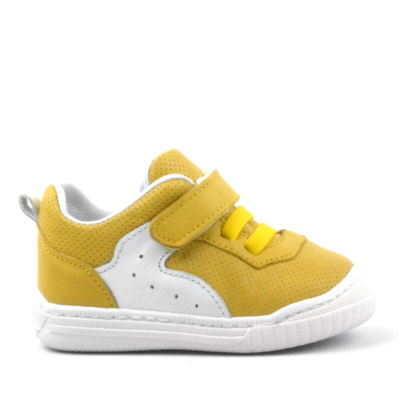 Rakerplus Pup Hakiki Deri Sarı Cırtlı Lastikli Bebek Sneaker - 2